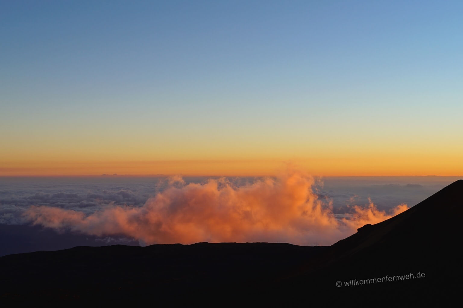 Sonnenuntergang am Mauna Kea, Hawaii Big Island