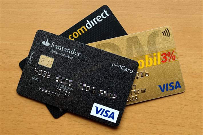 Reise-Kreditkarten, Santander 1plus, ADAC Gold, comdirect Visa