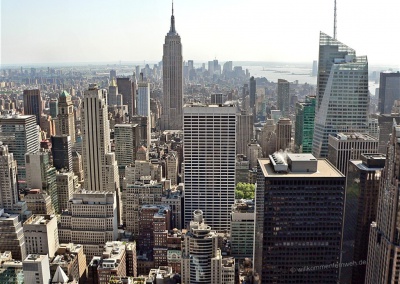 Blick vom Rockefeller Center über Manhattan, New York